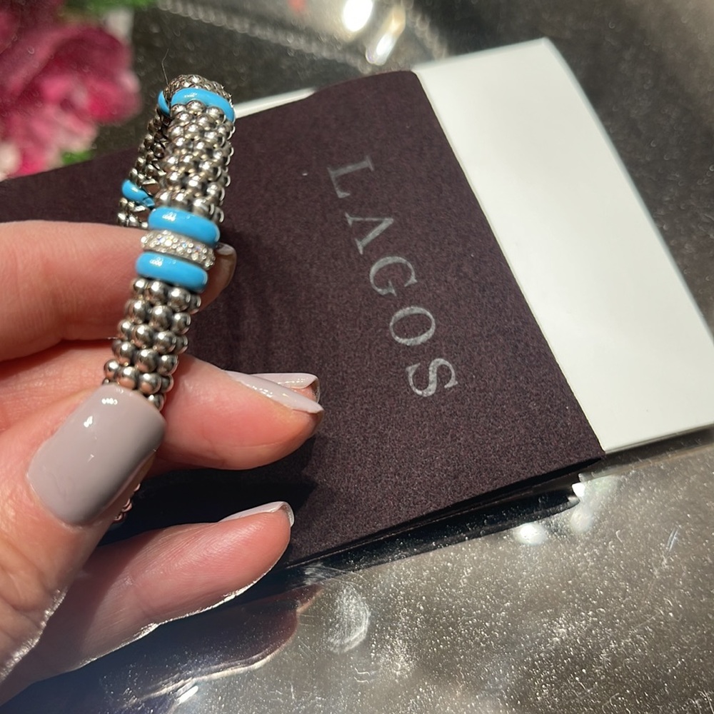 Lagos Single Station Diamond Caviar Bracelet